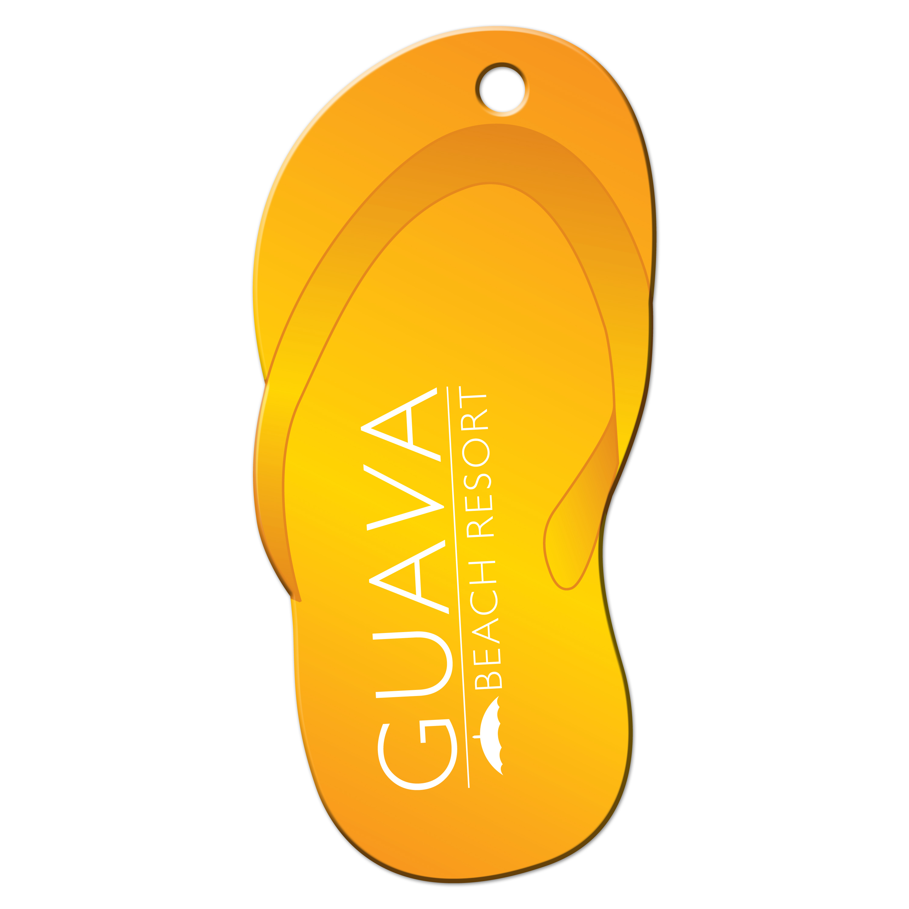 Full Color Luggage Tags - Orange Flip Flop