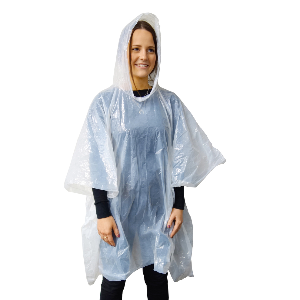 Disposable Poncho In Case With Clip
