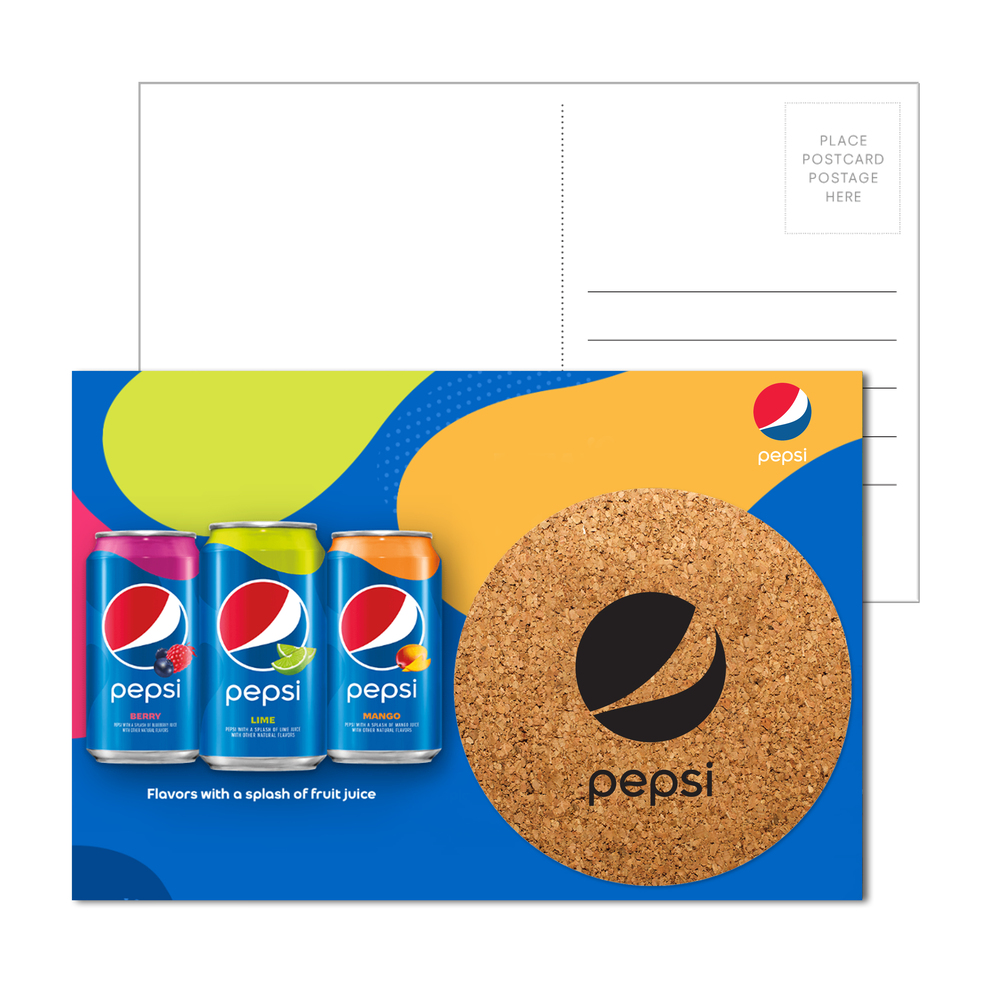 Post Card With Round Cork Coaster