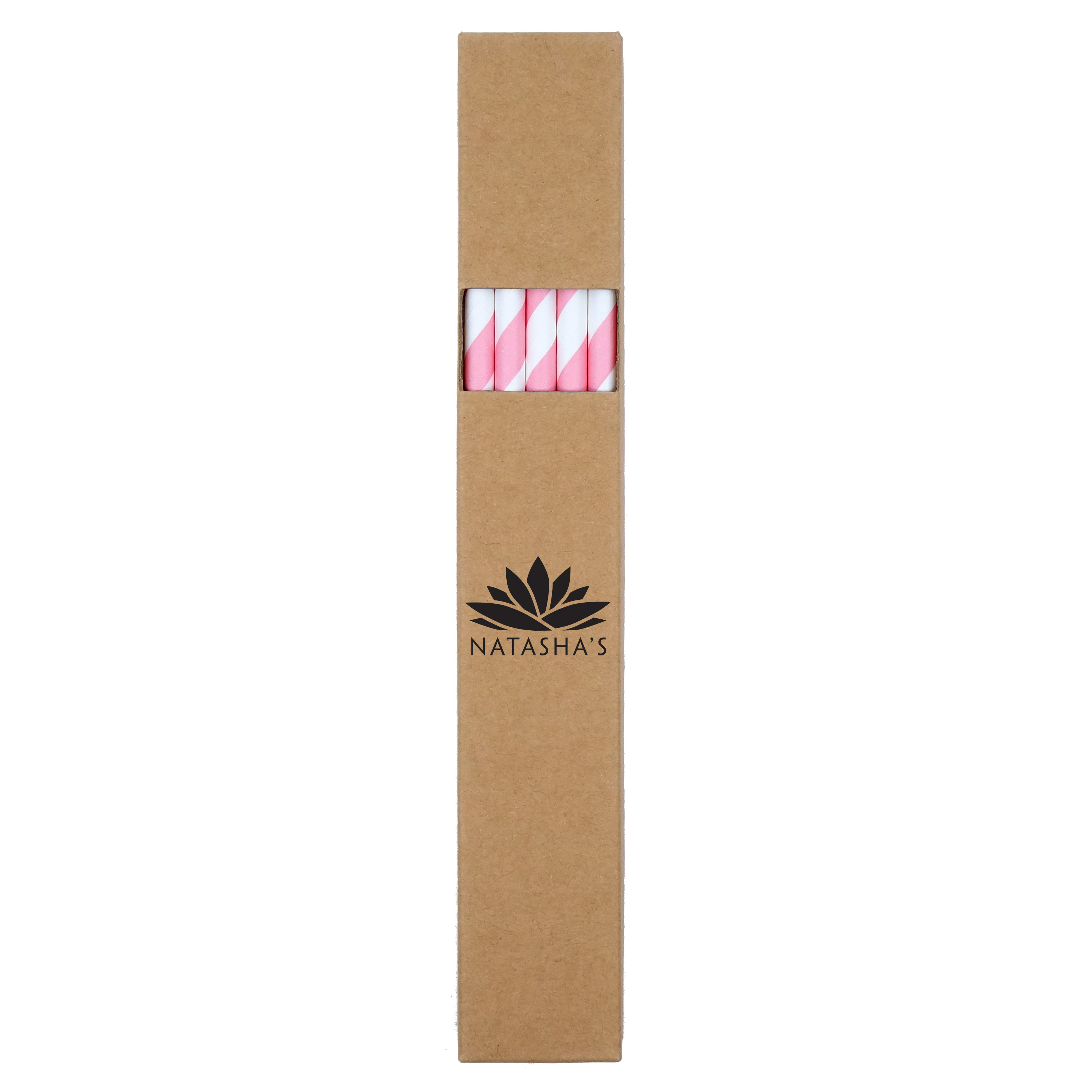 10 Pack Biodegradable Paper Straws In Paper Box (0.6 Cm Diameter)
