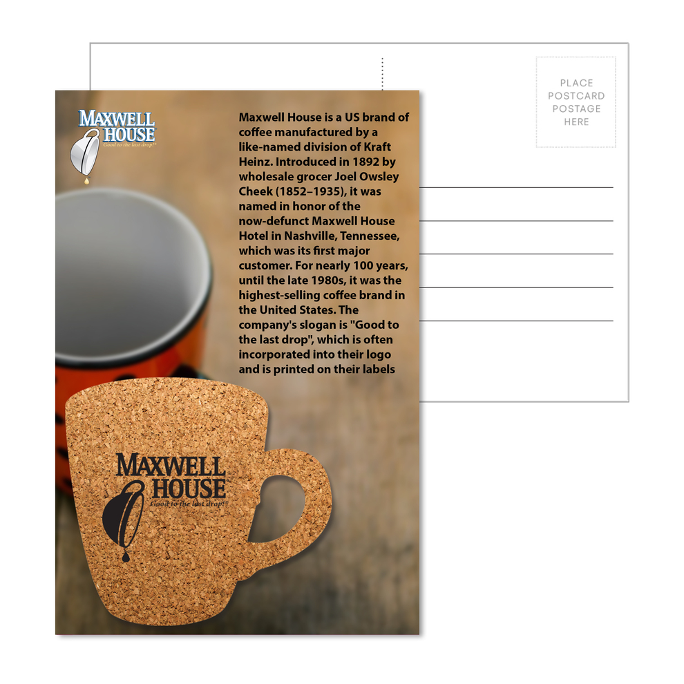 Post Card With Coffee Cup Cork Coaster