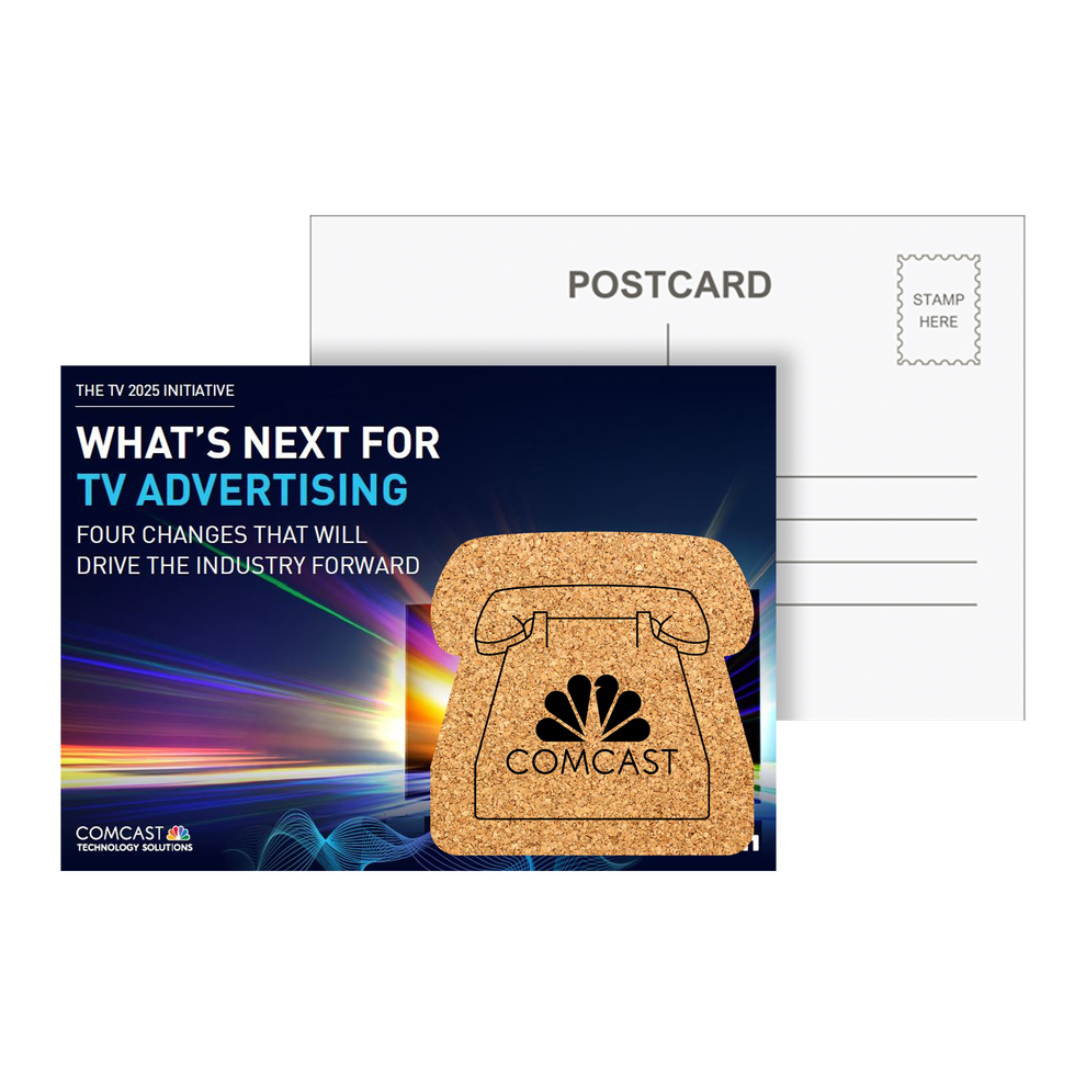 Post Card With Phone Shaped Cork Coaster