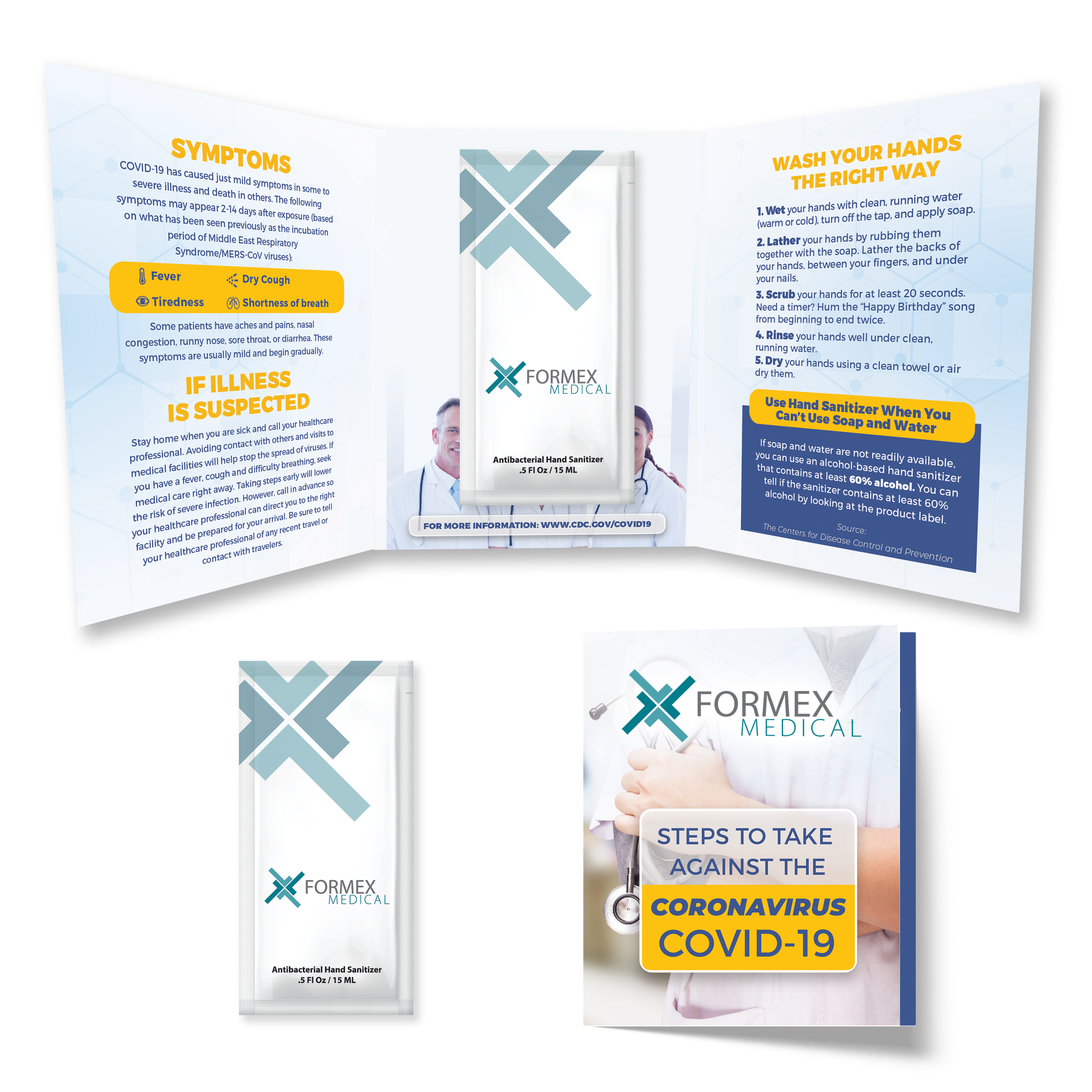 Tek Booklet 2 With 1/2 fl oz Instant Hand Sanitizer Gel Pack
