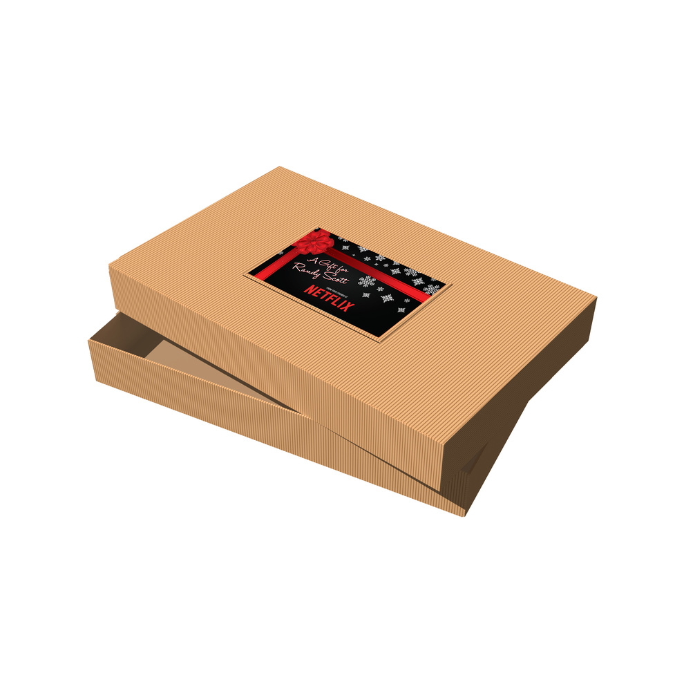 Kraft Pinstripe Apparel Debossed Box 24" X 14" X 4"