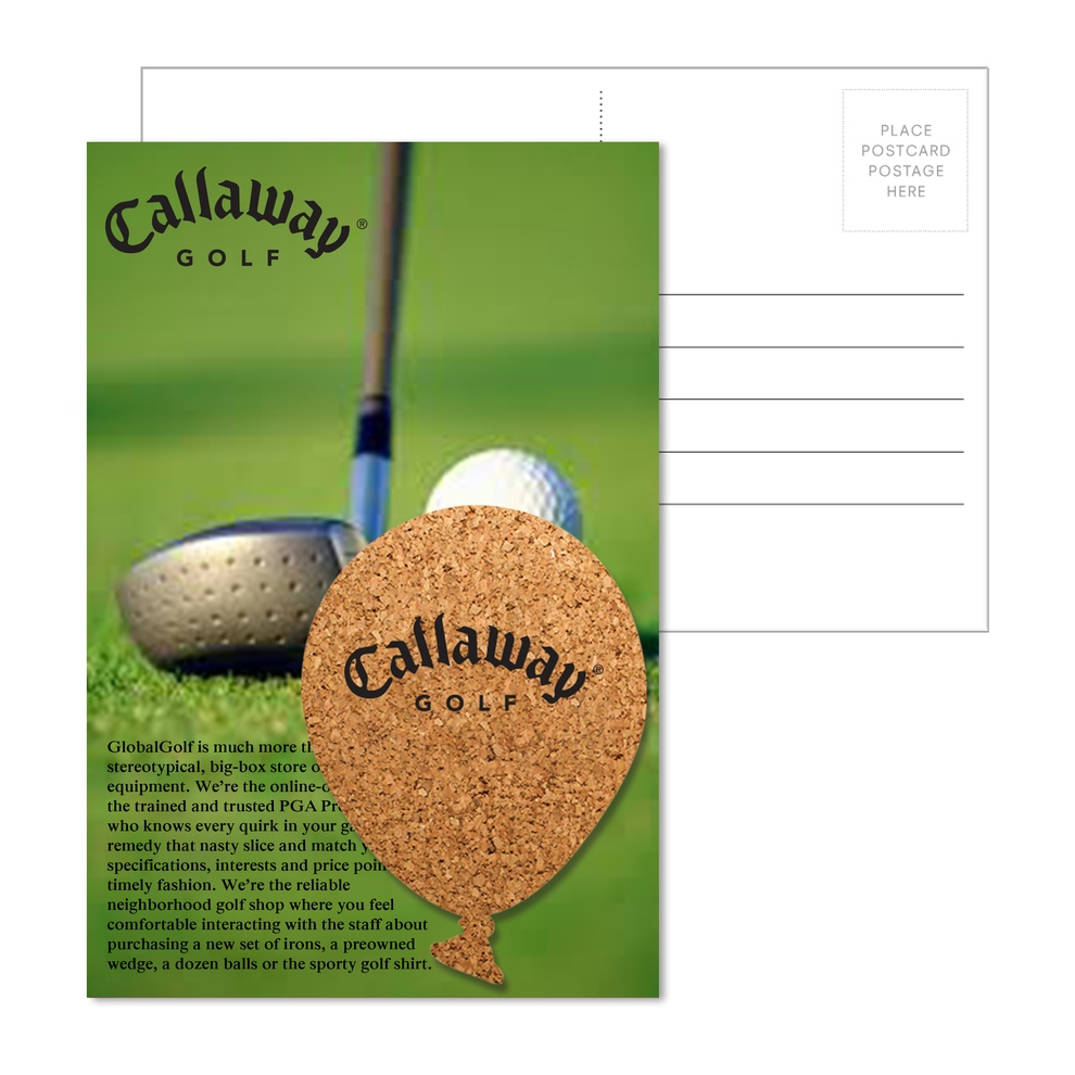 Post Card With Balloon Shaped Cork Coaster