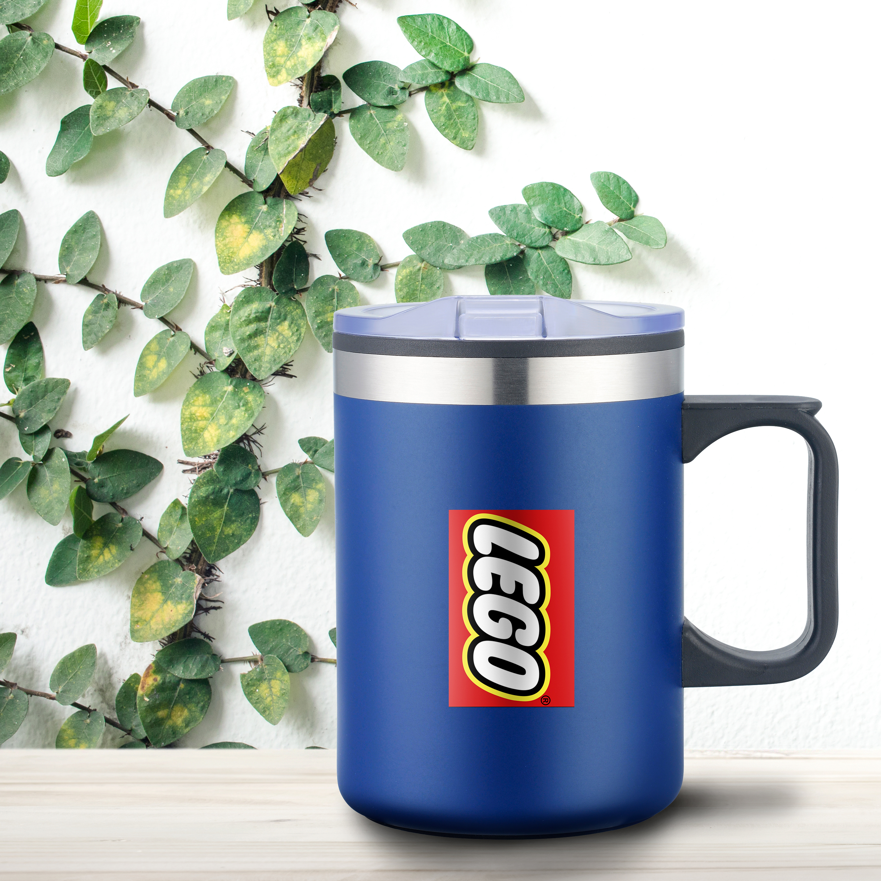 14 oz Stainless Steel & Pp Camping Mug With Matte Finish