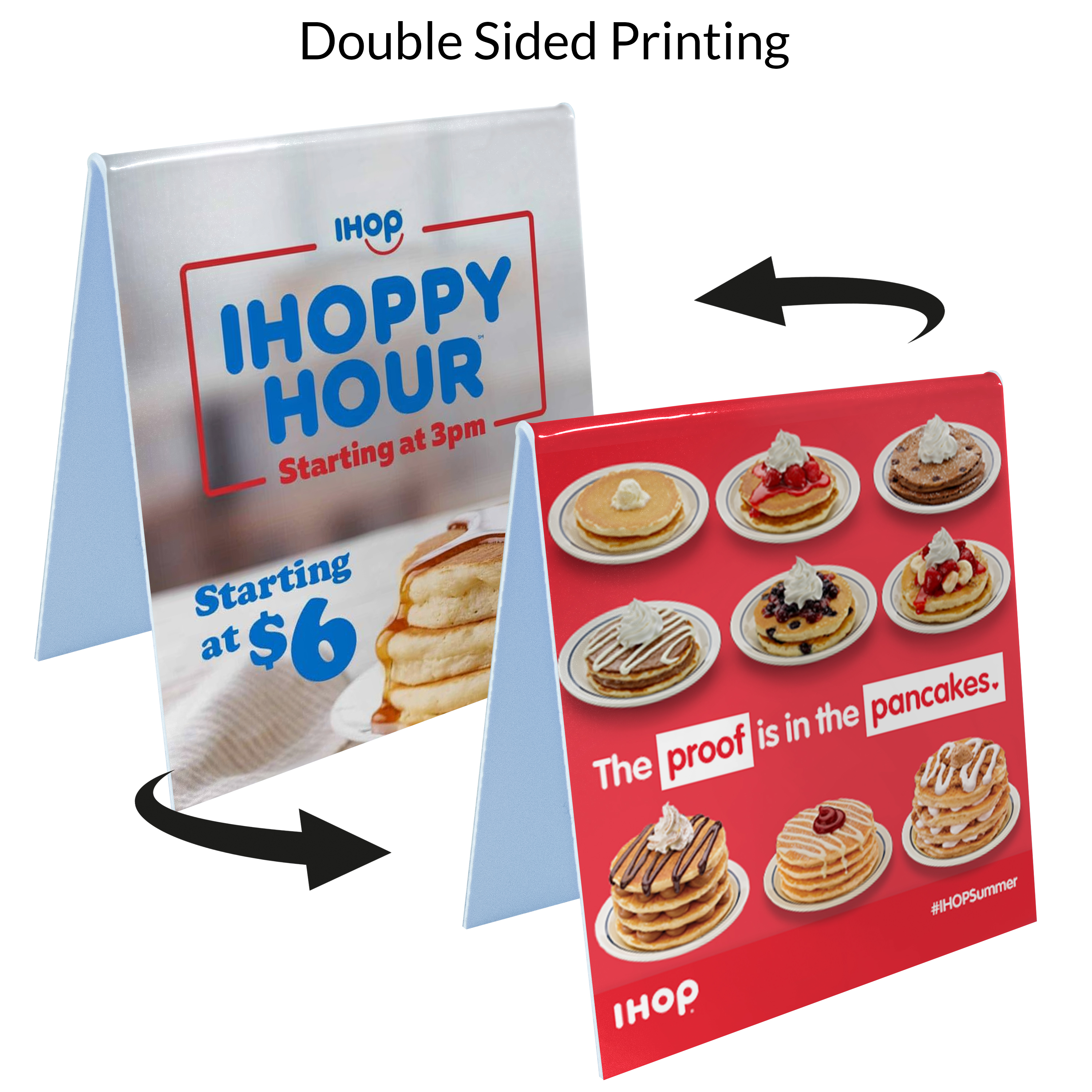 3.6" X 4" Plastic Table Tent Sign