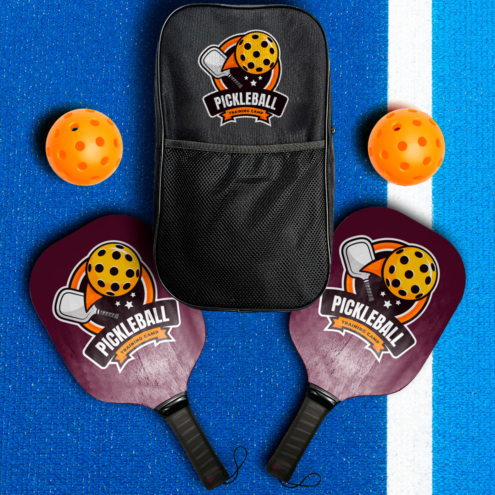Wood Pickleball Set Full Color **OCEAN FREIGHT**