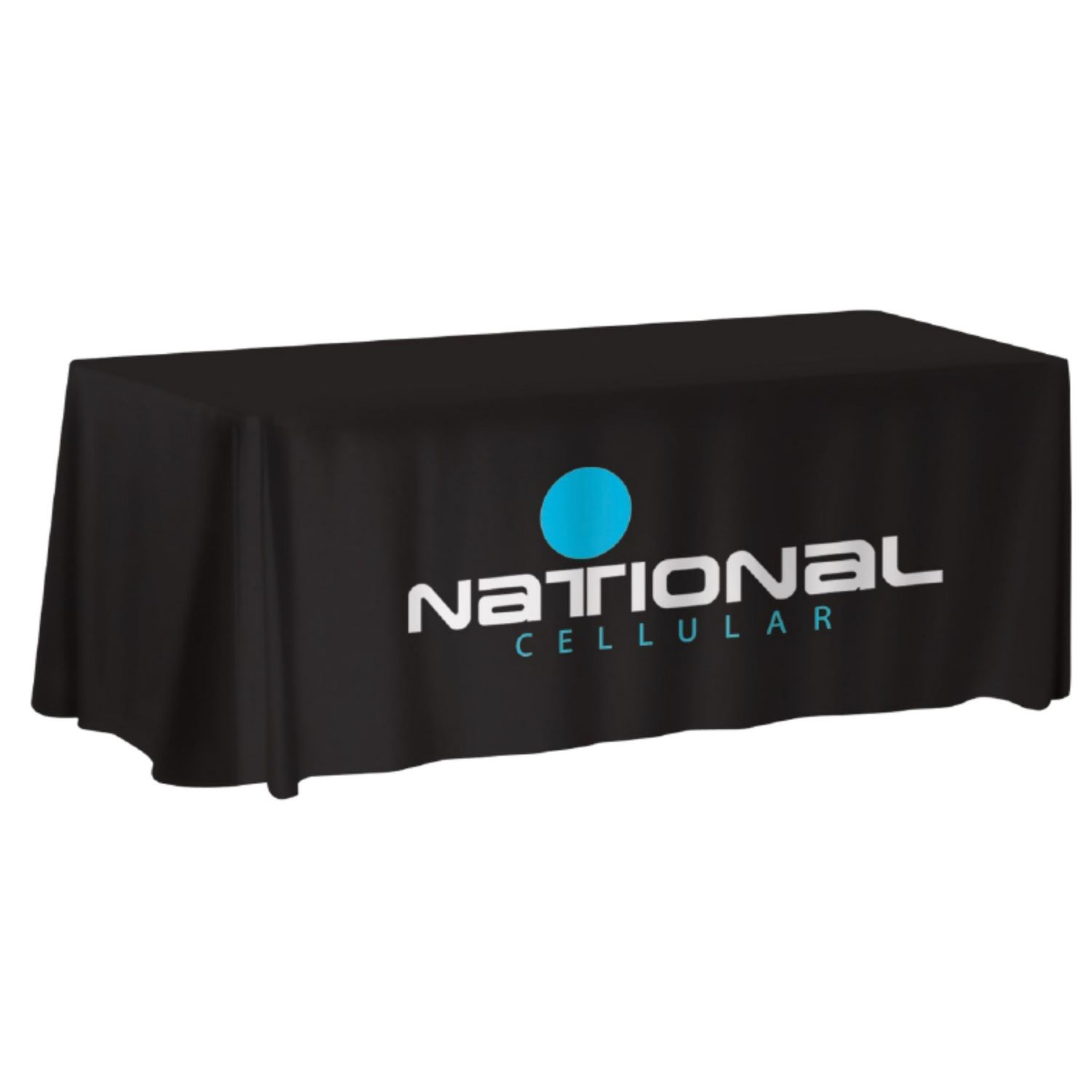 6-Ft. NON-FITTED Front Print ONLY Table Cover  (With Stock Fabric Color)