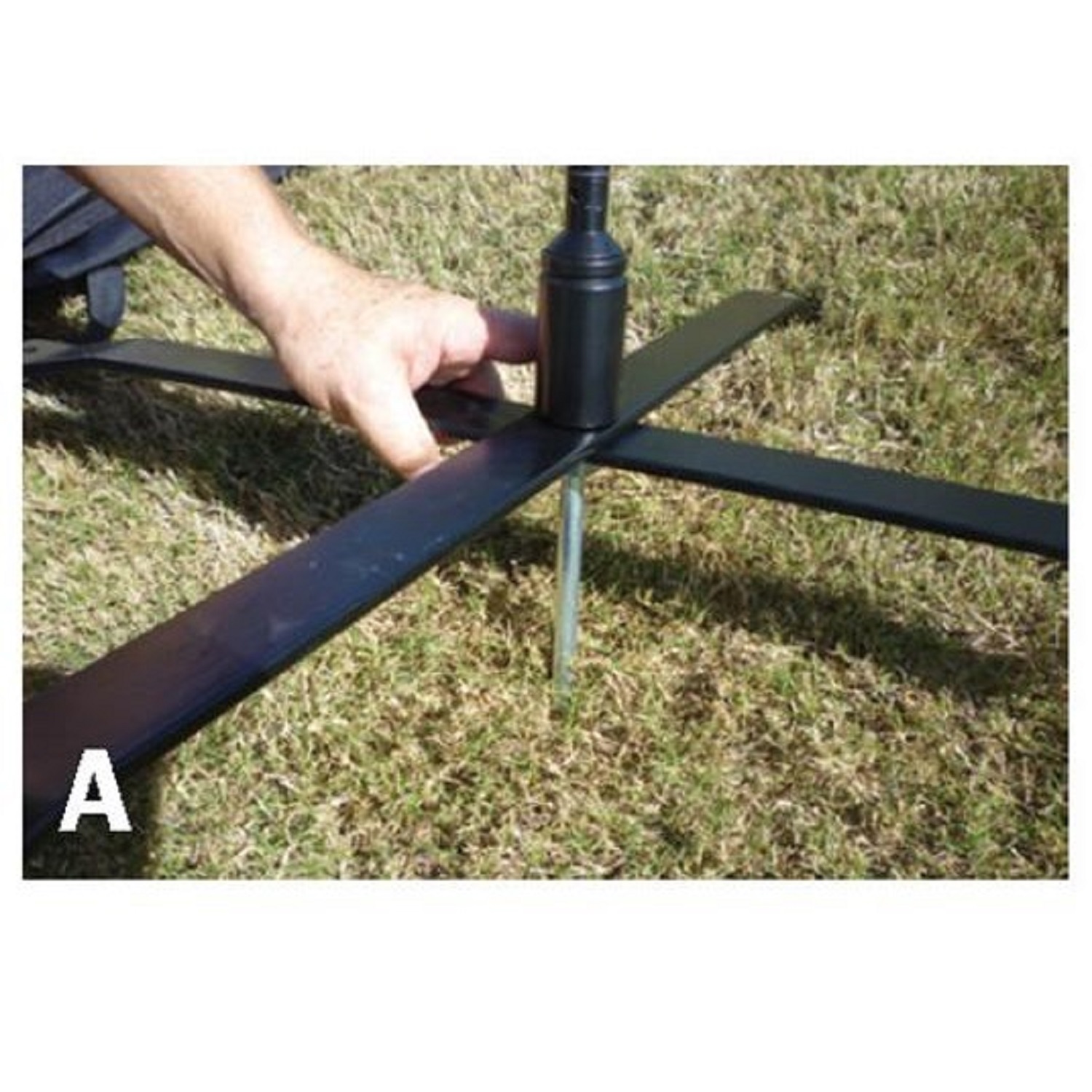 Metal Cross Bar Base 8.44 Lbs. With Chrome Stem With Ball Bearing