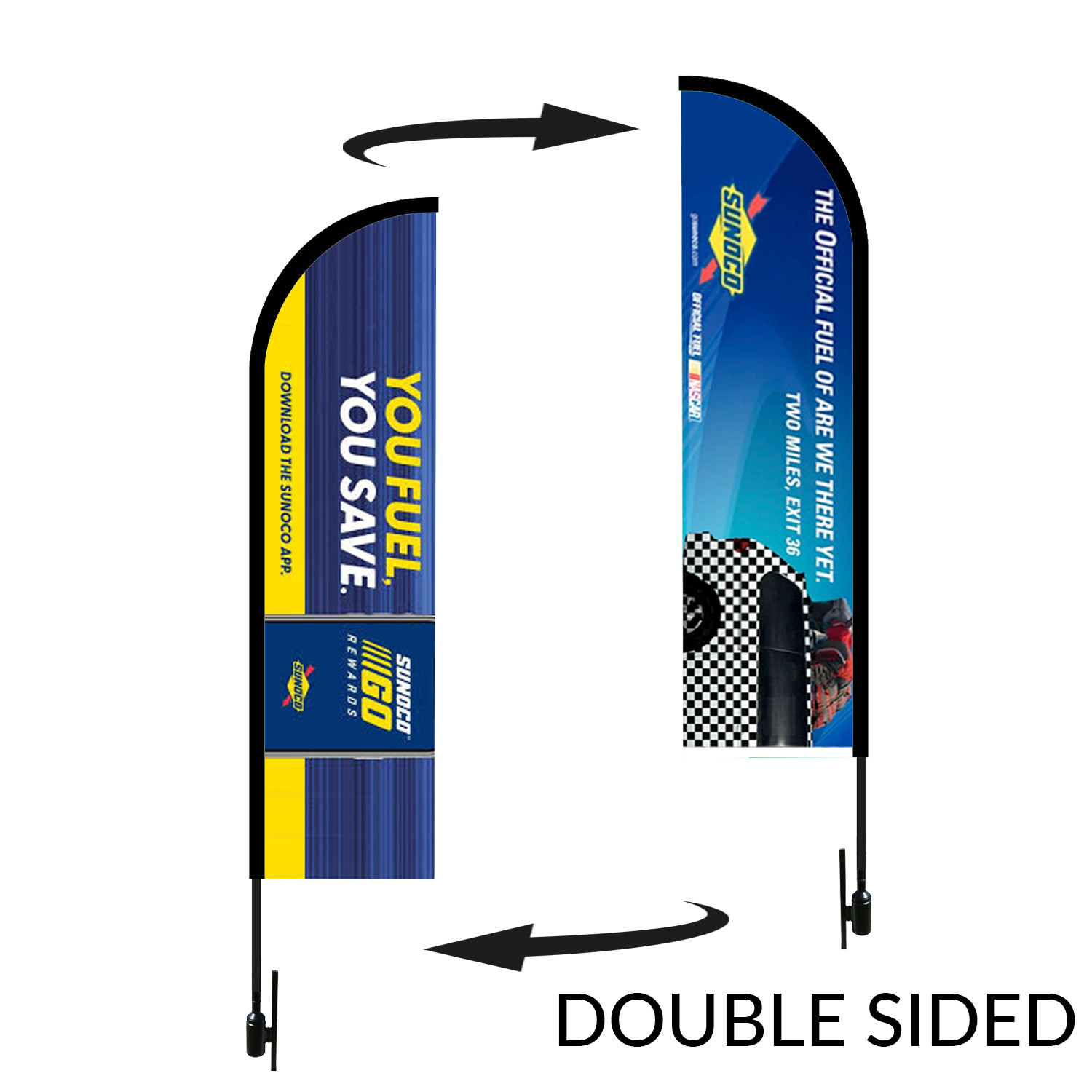 Bow Flag 9 Ft Height Carbon Fiber Kit  (Pole Set, Metal Ground Stake And Carry Bag Double Sided Print)