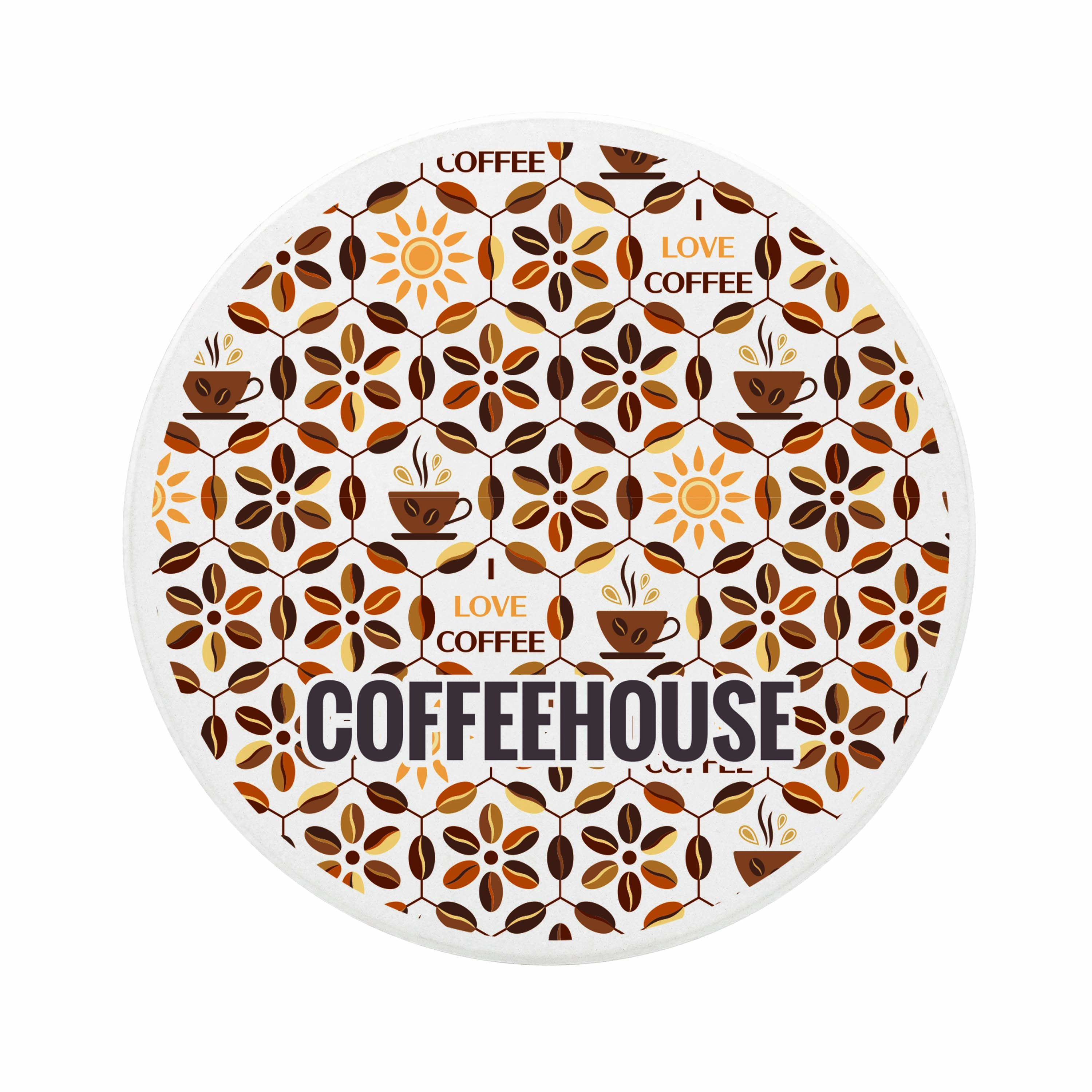 Round Absorbent Ceramic Coaster