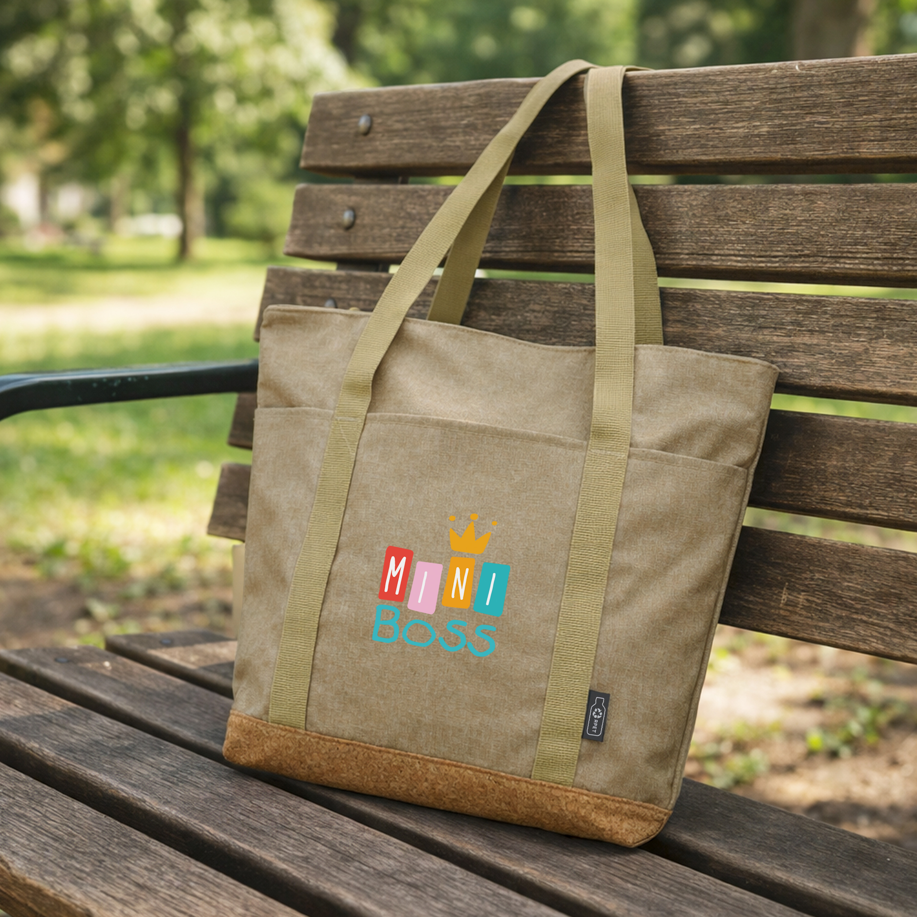 Sustainable Cork & RPET Tote With Zipper