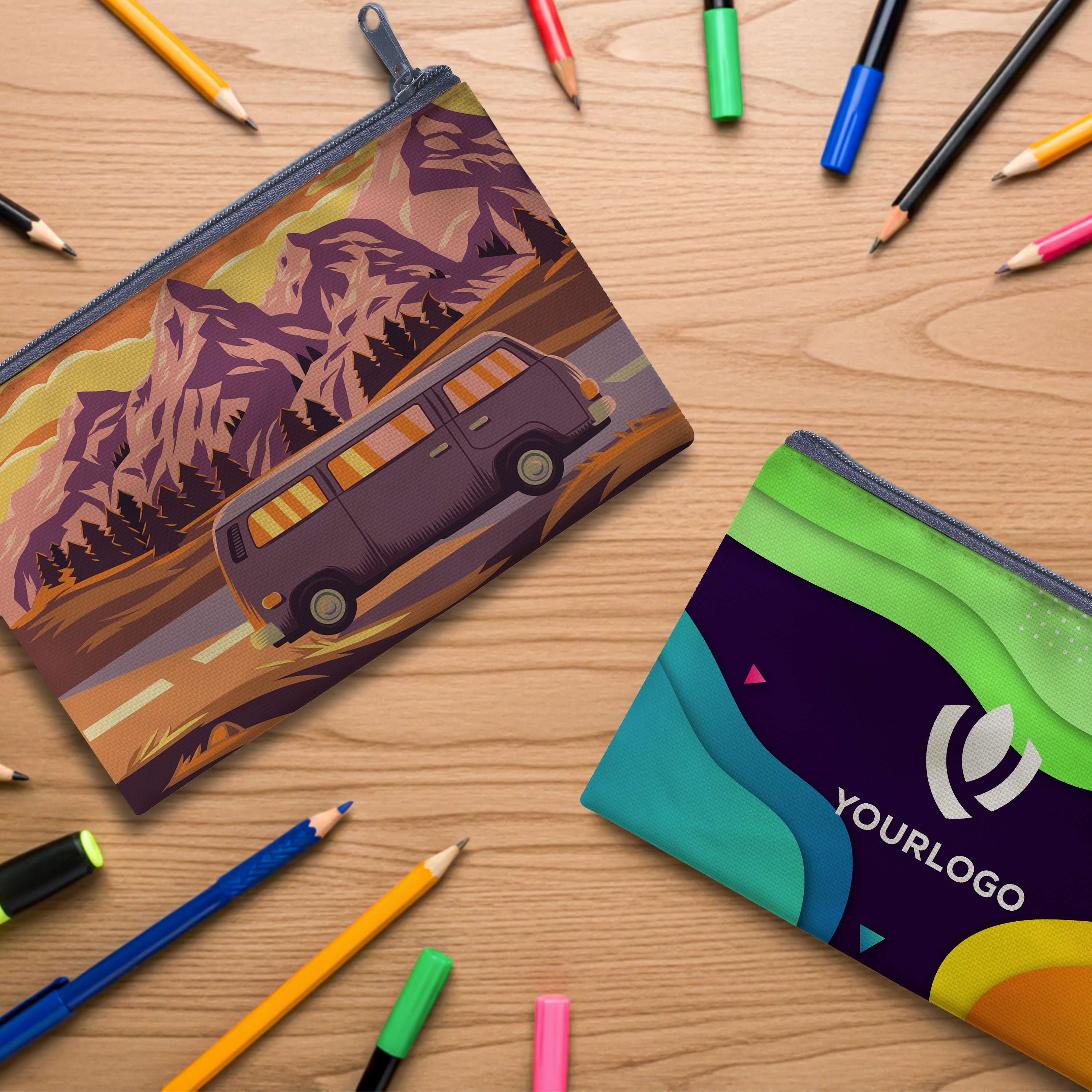 Sublimated Zippered Pouch - 6.5"w X 4.5"h