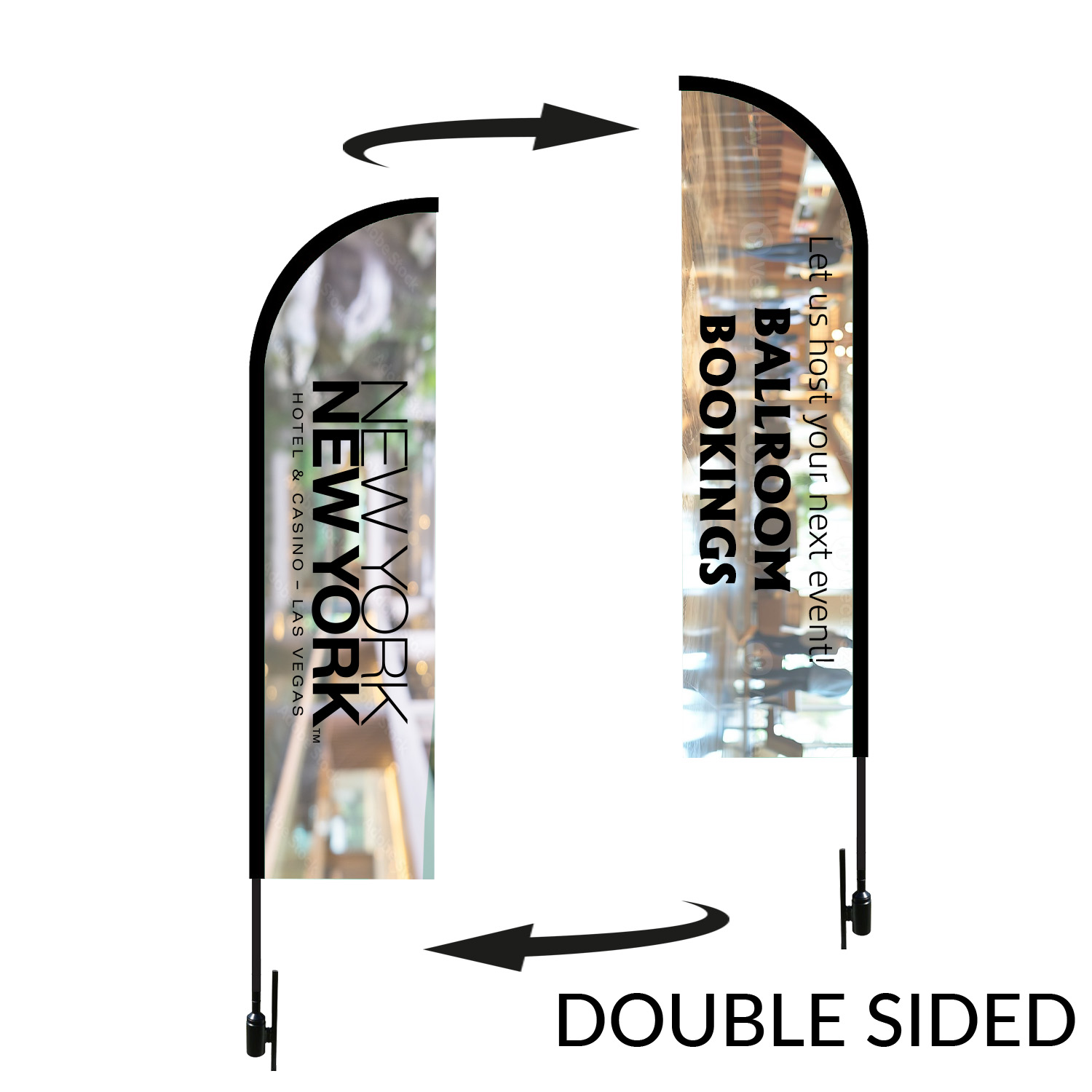 Bow Flag 12 Ft Height Double Sided Digital Print