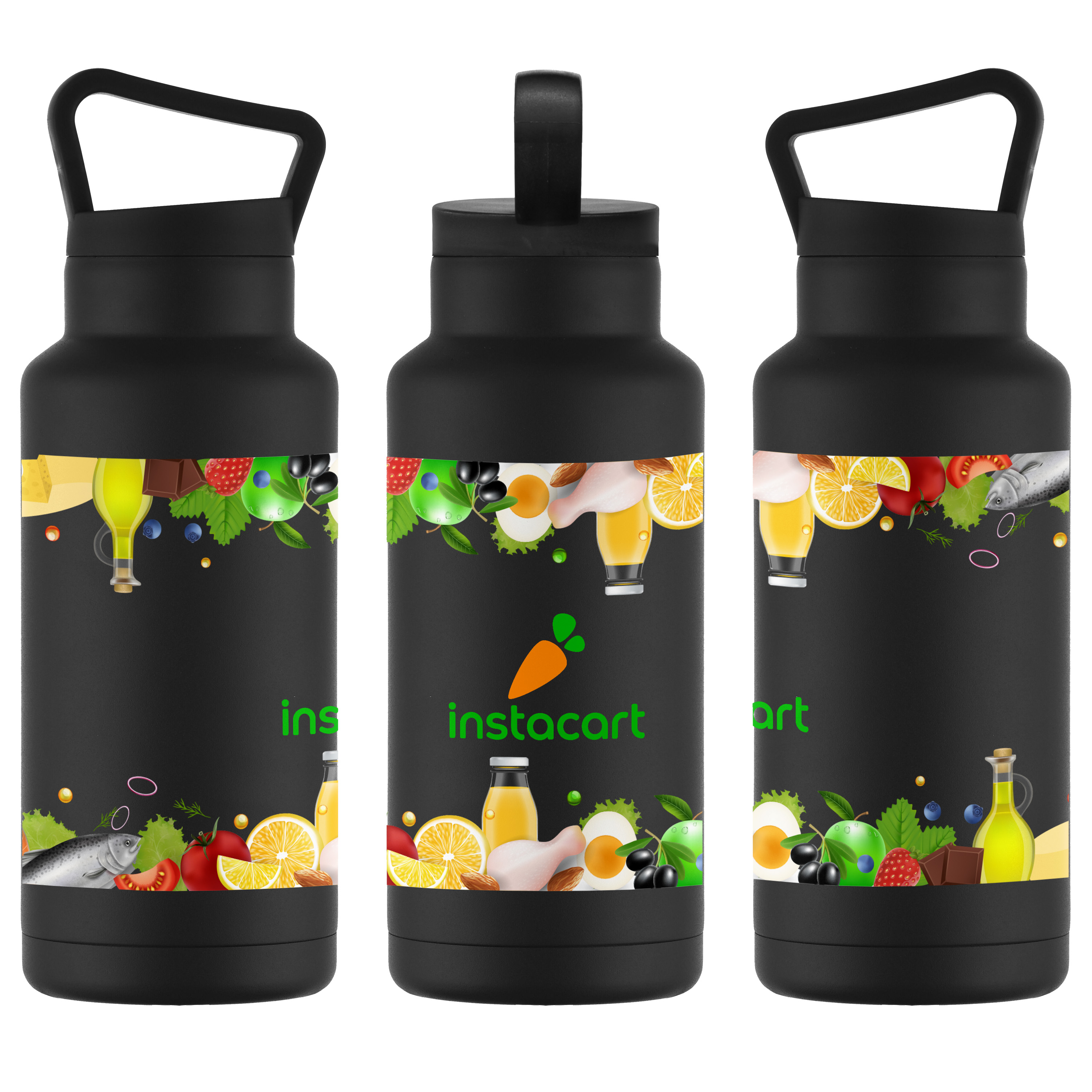 36 oz Double Wall Stainless Steel Water Bottle With Carry Handle