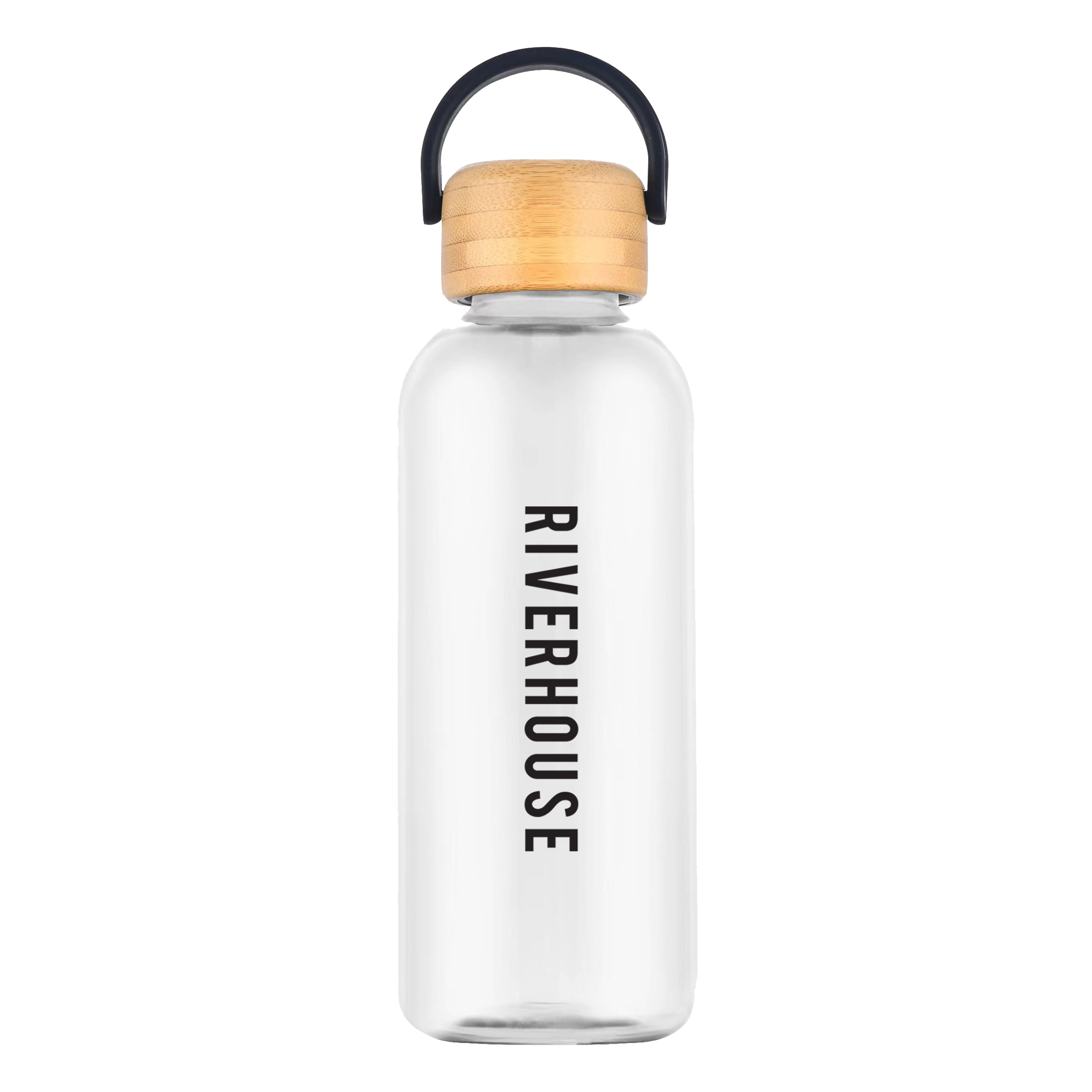 21 oz PET Water Bottle with Bamboo Lid & Handle