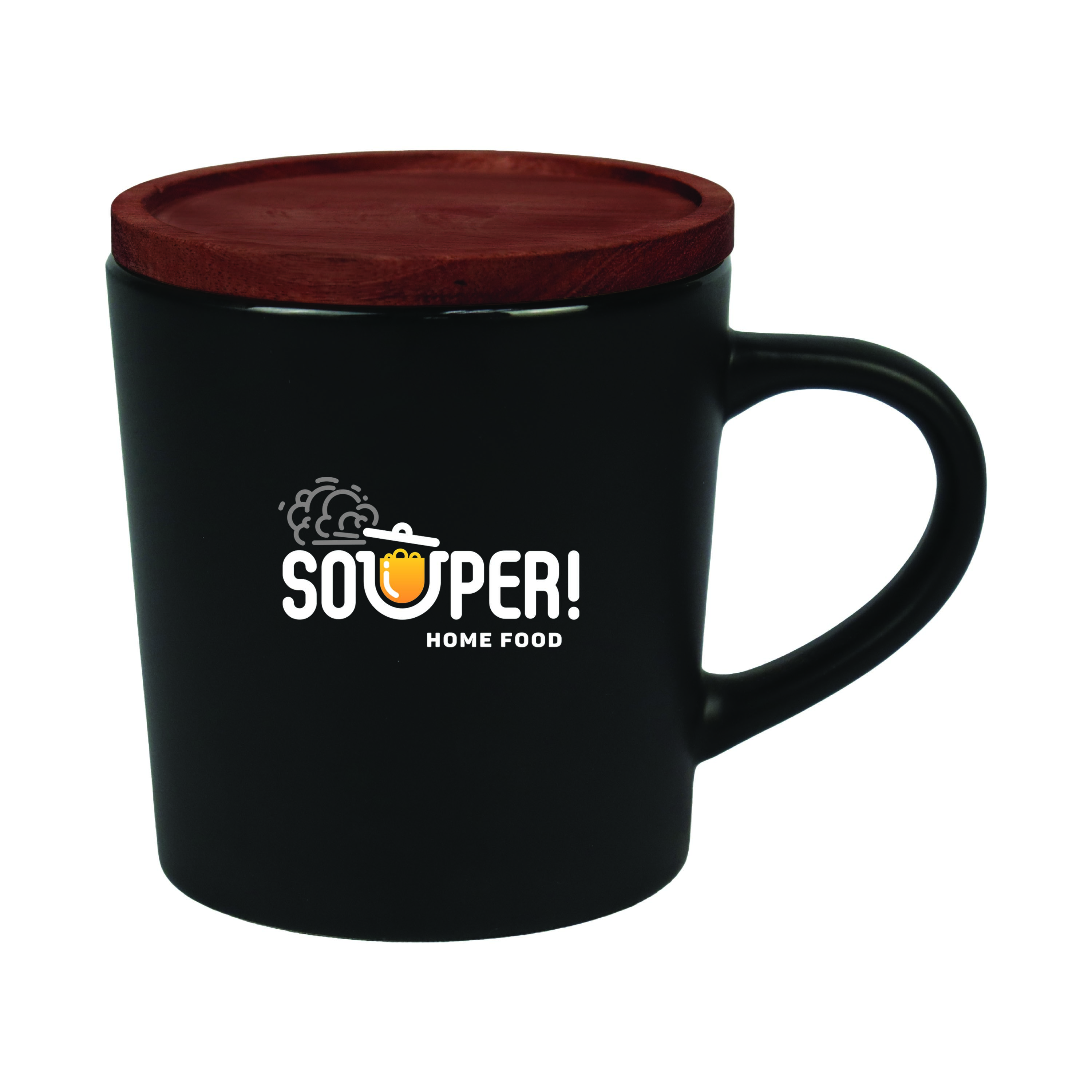 16oz Ceramic Mug with Wooden Lid