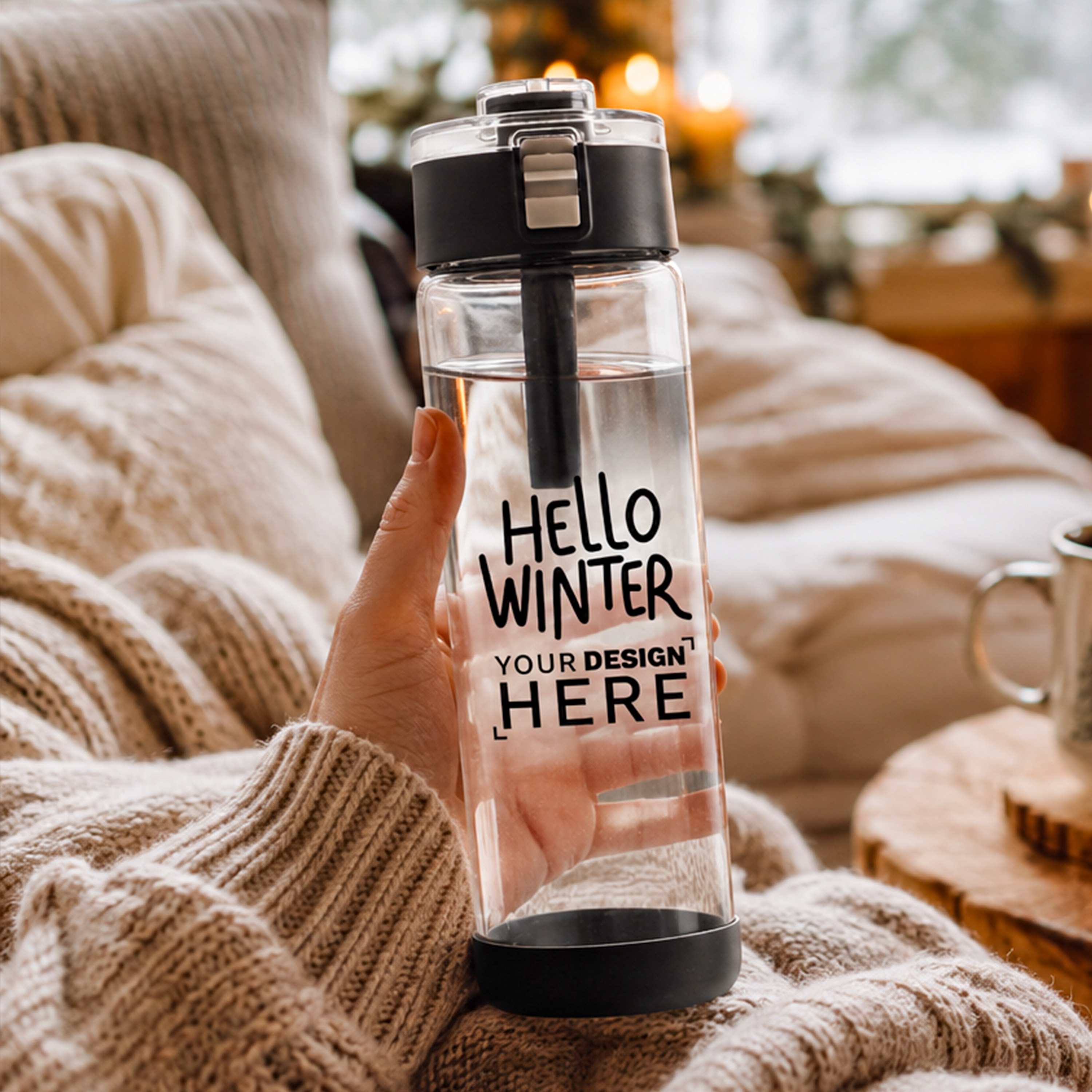 22 oz Glass Bottle with Locking Lid and Silicone Carry Loop