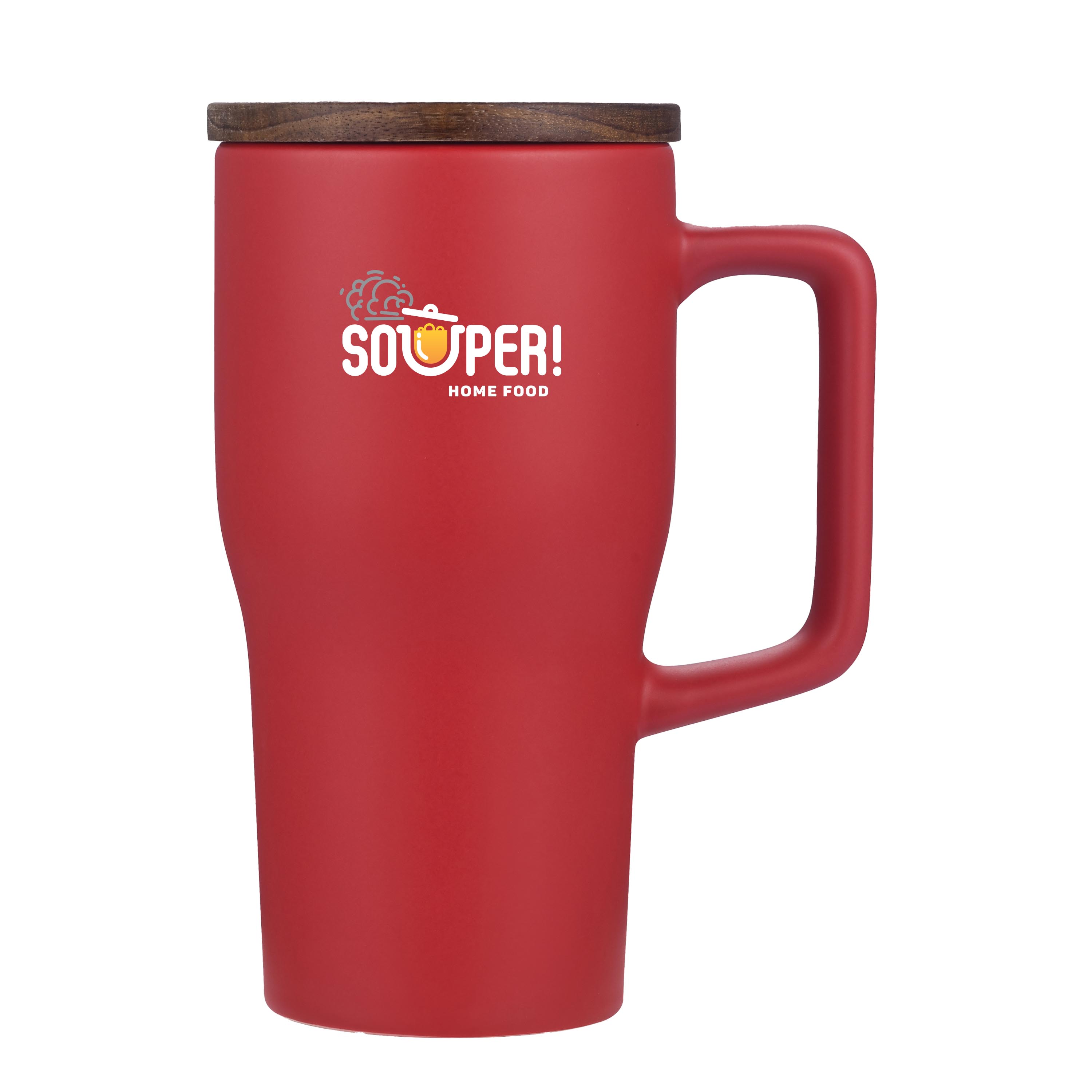 18 oz Ceramic Mug with Wood Lid