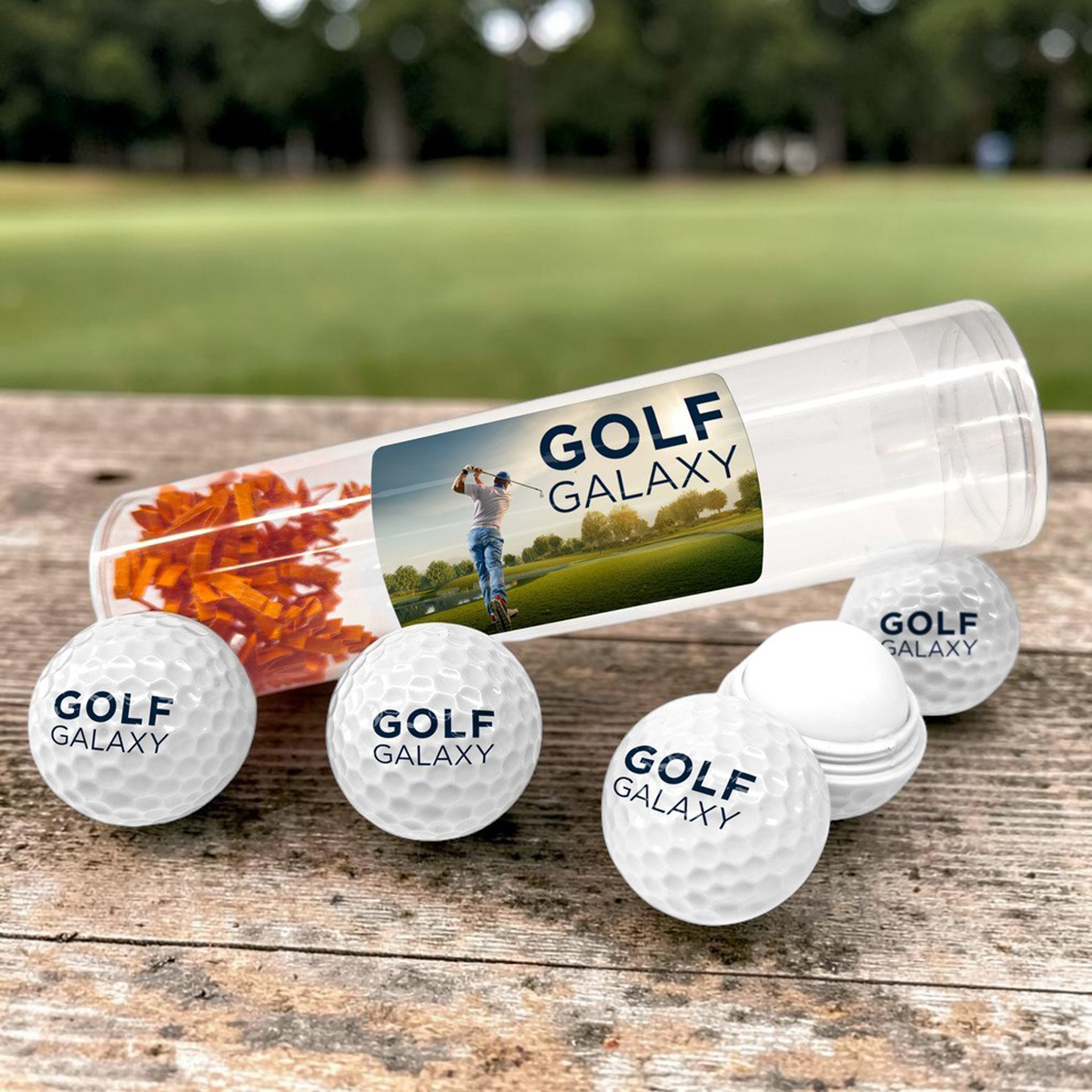 PVC Tube 4 Pack With Golf Chap Balm