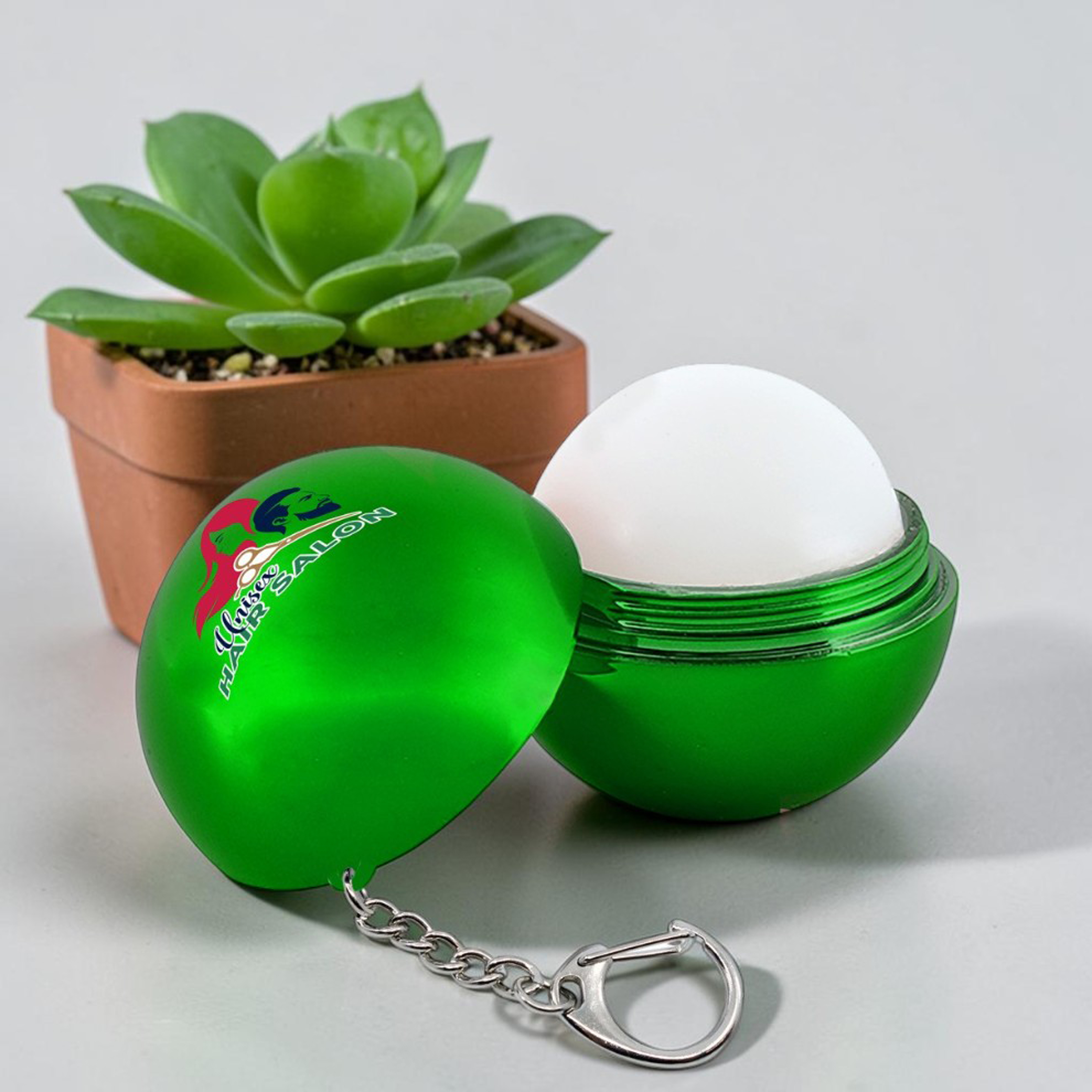 Metallic Lip Balm With Keychain