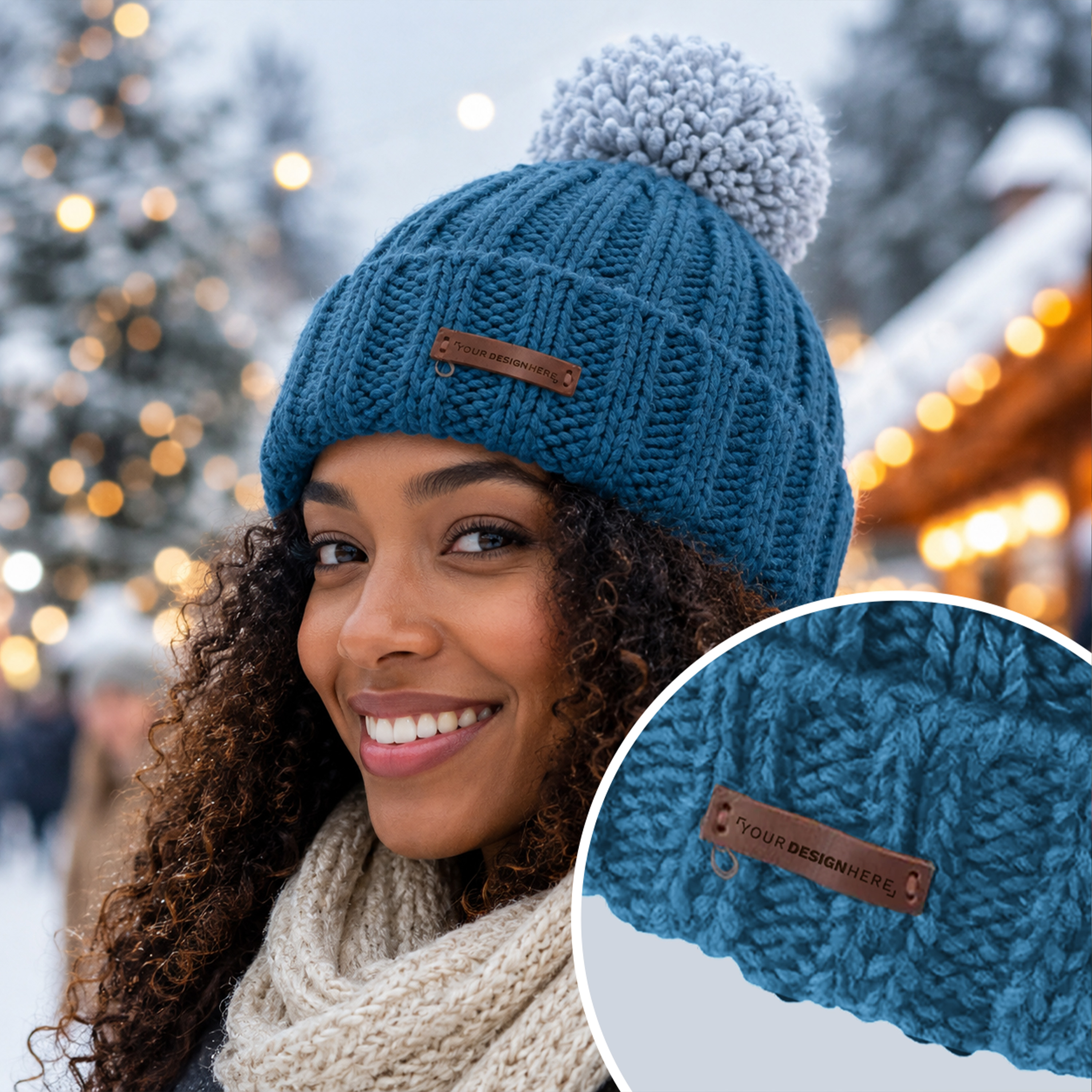 Colorful Pom Pom Knitted Beanies