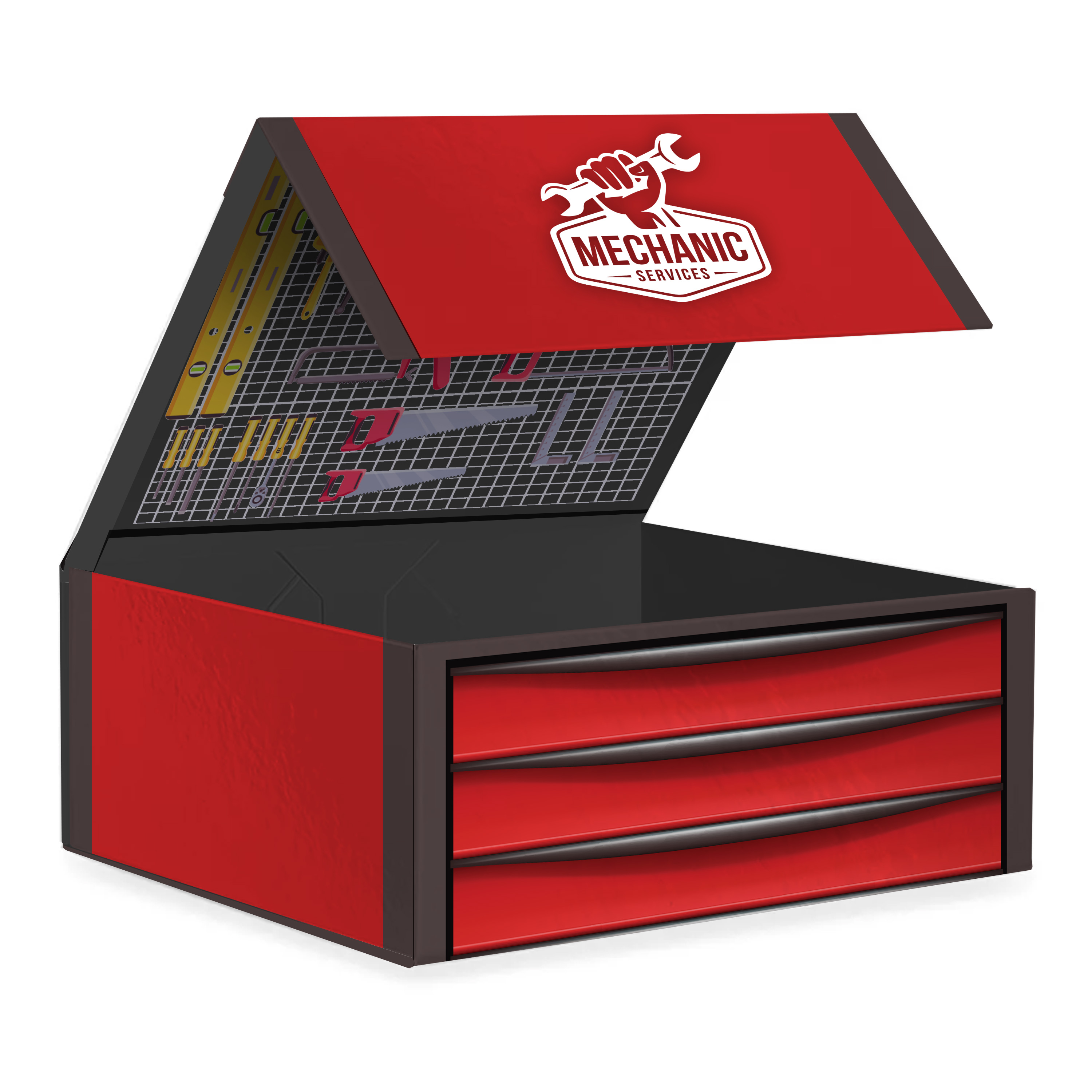 14 x 10 x 5 Large Magnetic Closure Box - (4/4)Ocean Boat