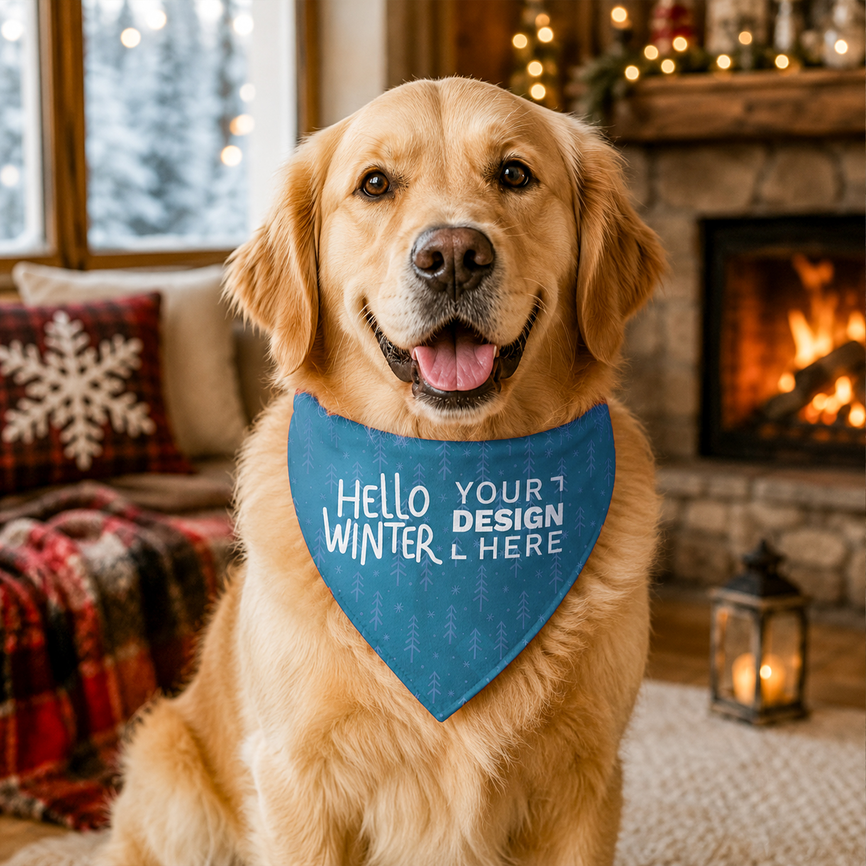 rPET Full Color Sublimated Pet Bandana - Large