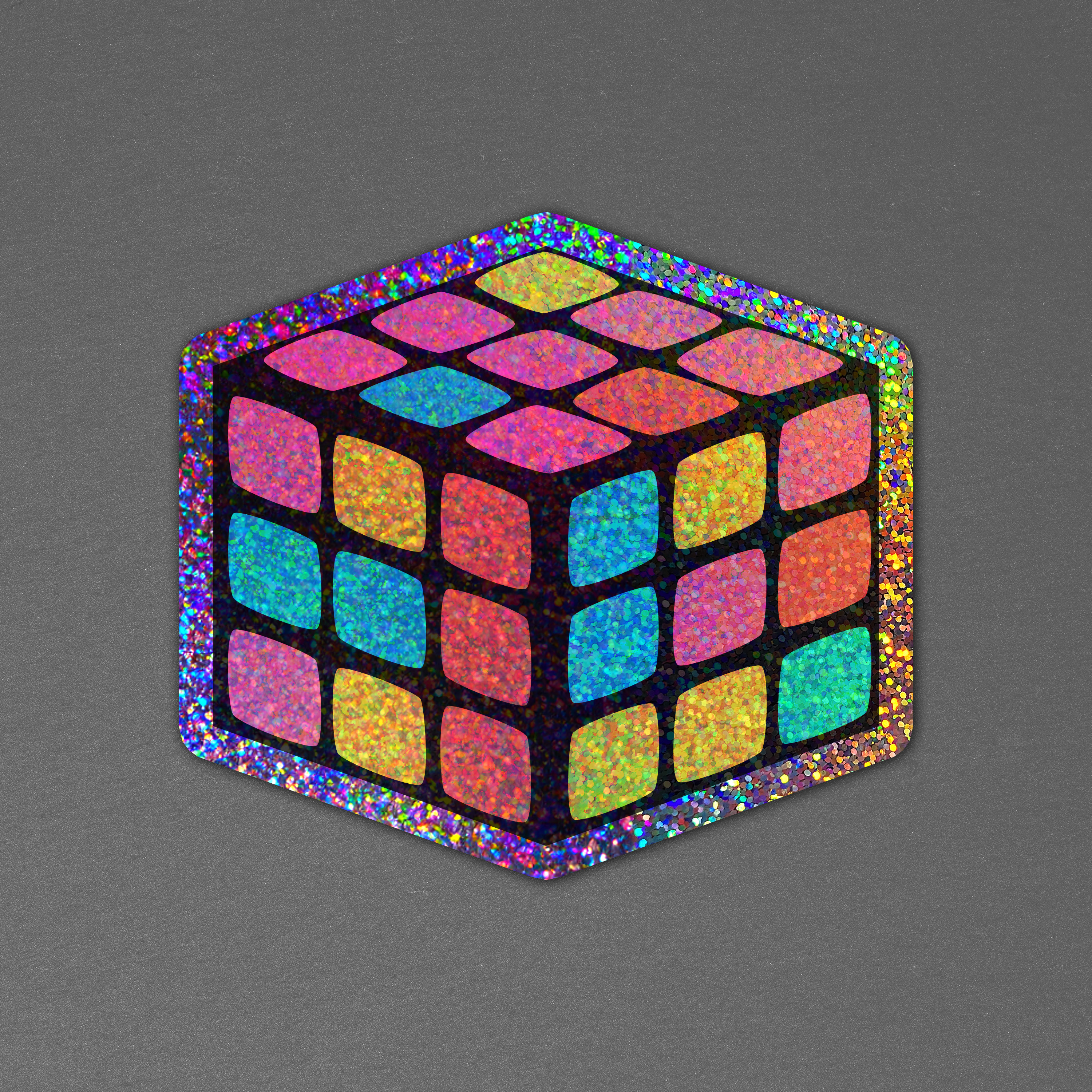 5" x 4" Vinyl Die Cut Glitter Sticker 6mil