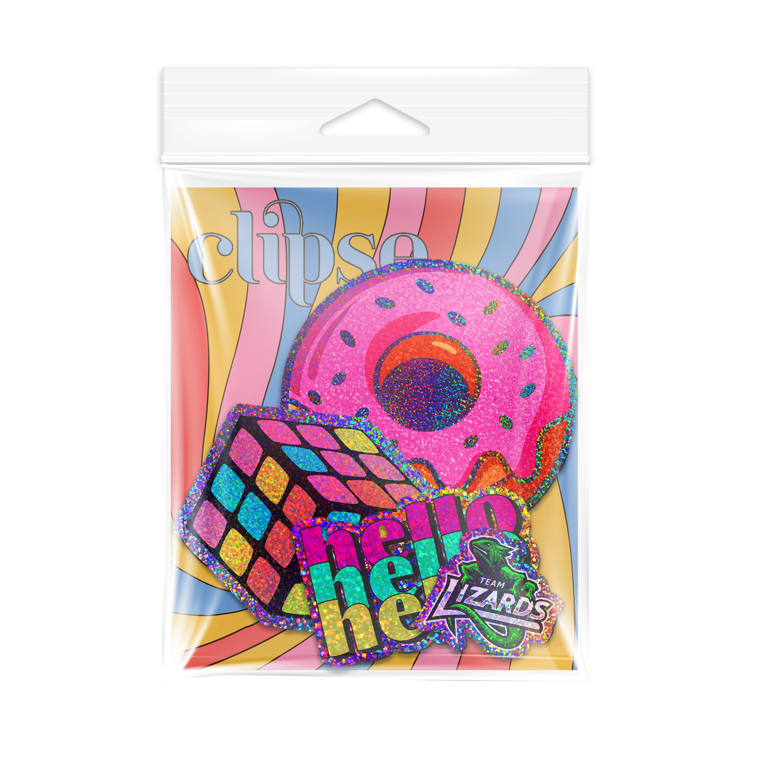 4 Pack of Glitter Stickers