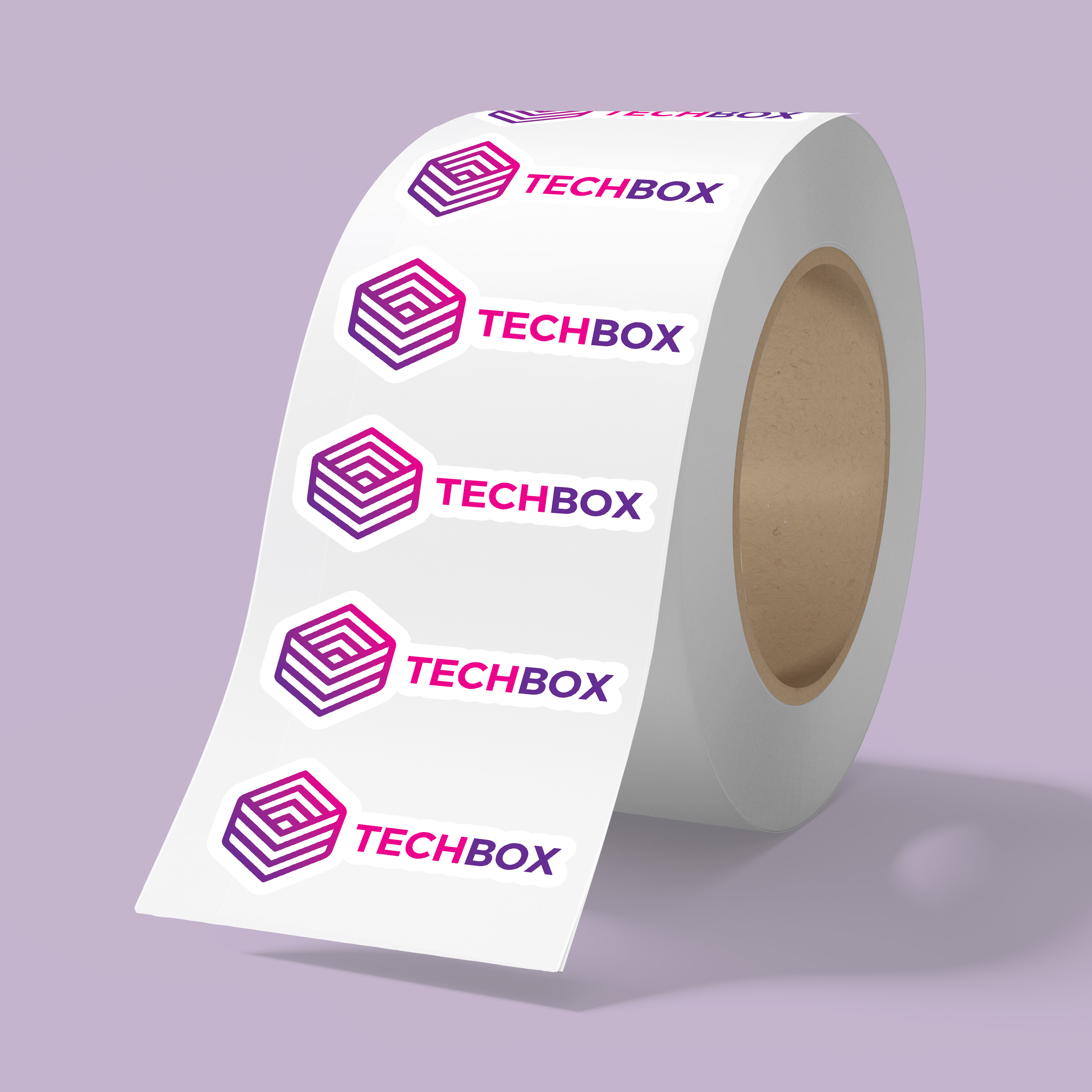 5" x 2" BOPP stickers on roll - 3.5mil