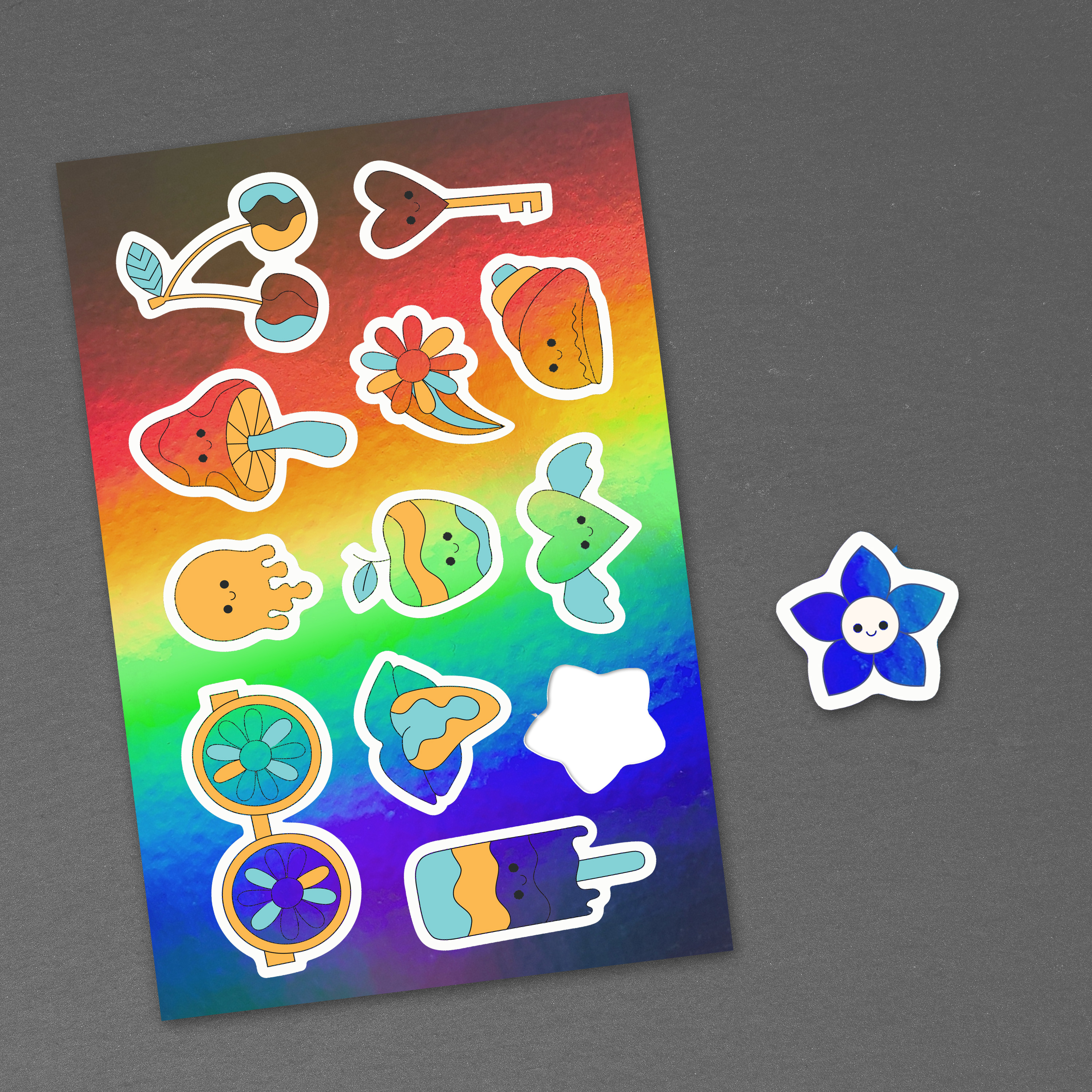 6" x 9" Holographic Sticker Sheet 6mil