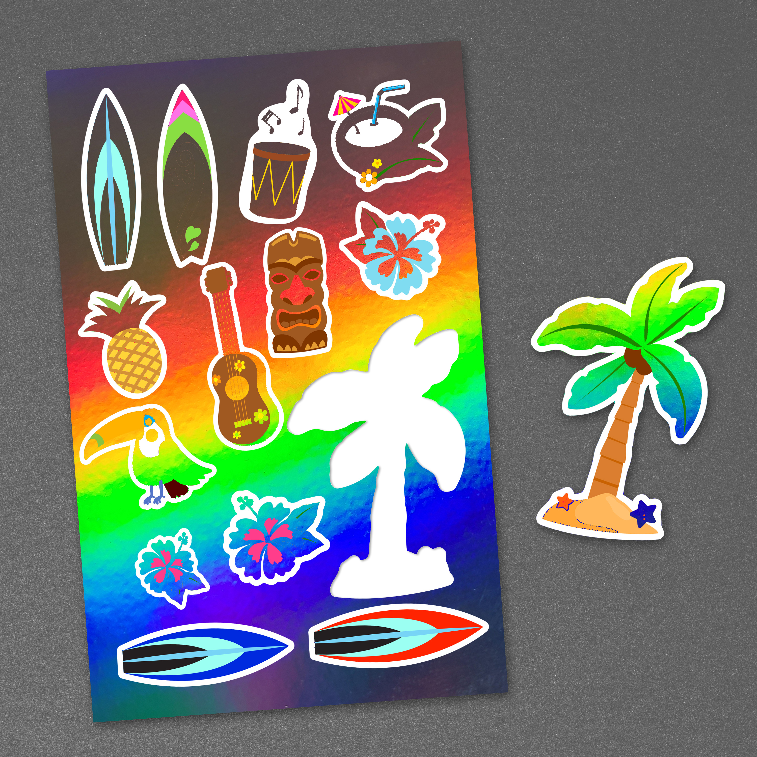 7" x 11" Holographic Sticker Sheet 6mil